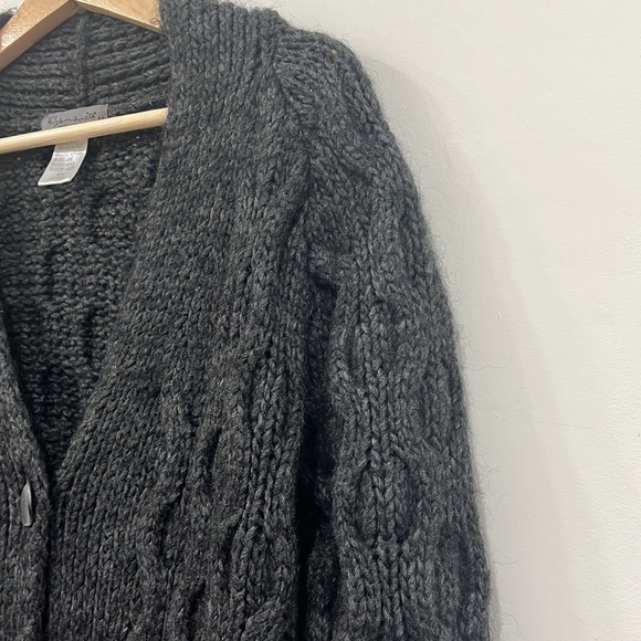 Anthropology Elsamanda Long Knitted Cardigan Sweater Jacket Wool Alpaca Blend M - Picture 4 of 13